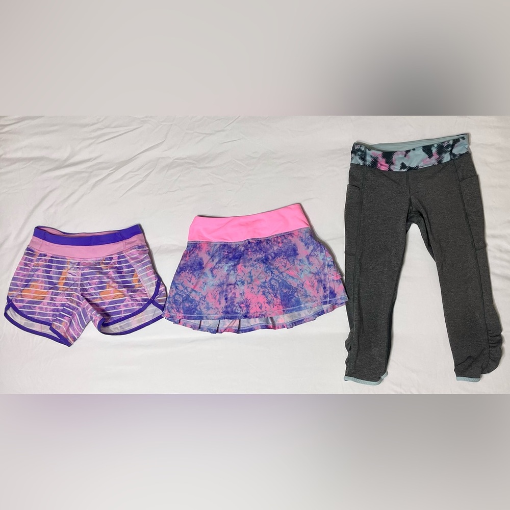 Ivivva Lululemon lot/bundle size 10 skirt, shorts, leggings